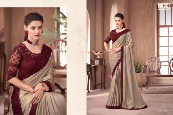 Tfh Sandal Wood 11th Edition Party Wear Silk Saree Collection